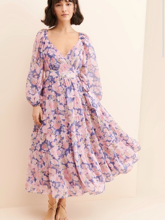 Astr Dresses & Skirts - Astr Floral Wrap Maxi Dress in Pink and Lavender